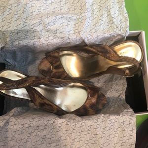 Leopard print sandal heel